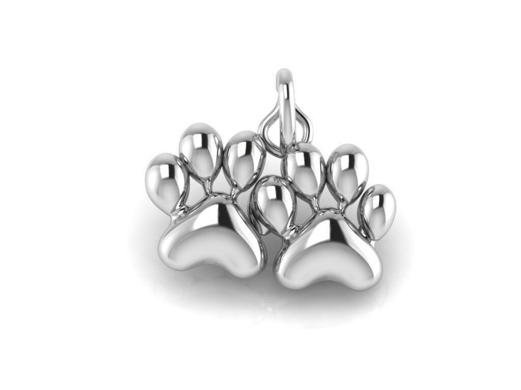 Paw Pendant 3D print model_4