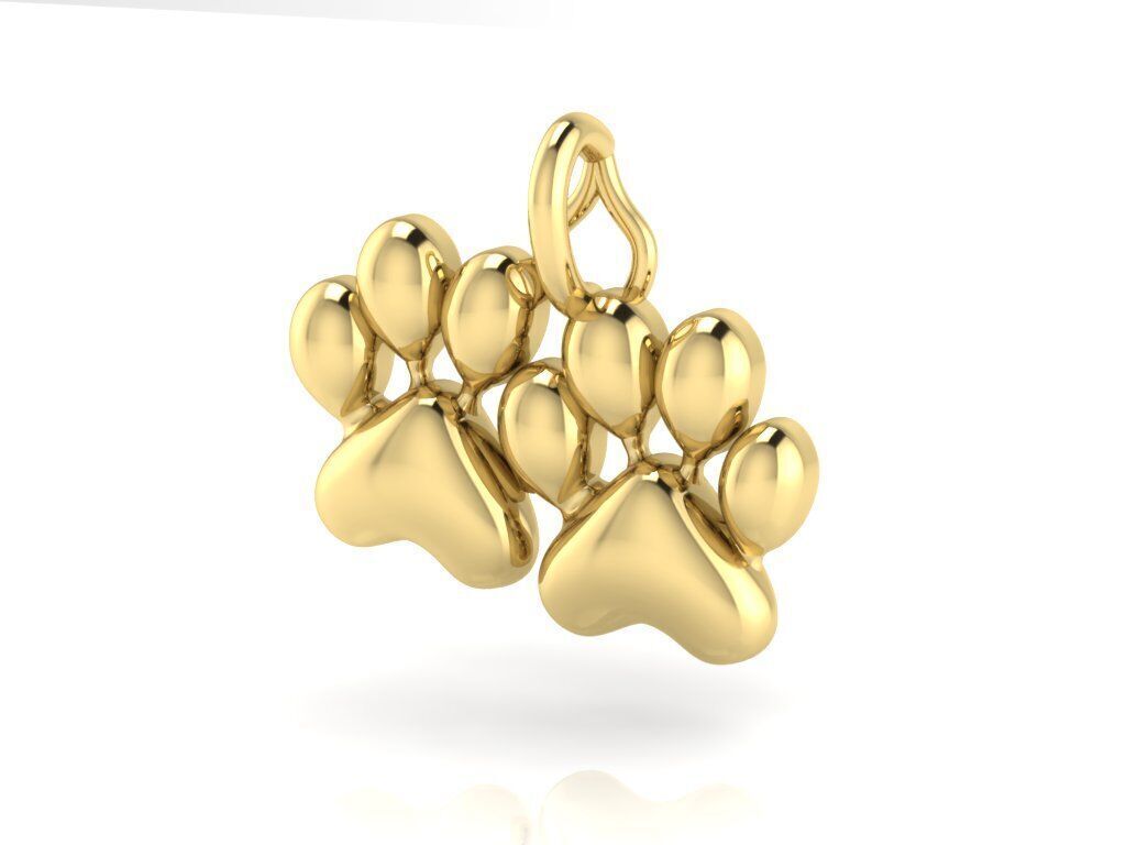 Paw Pendant 3D print model_1