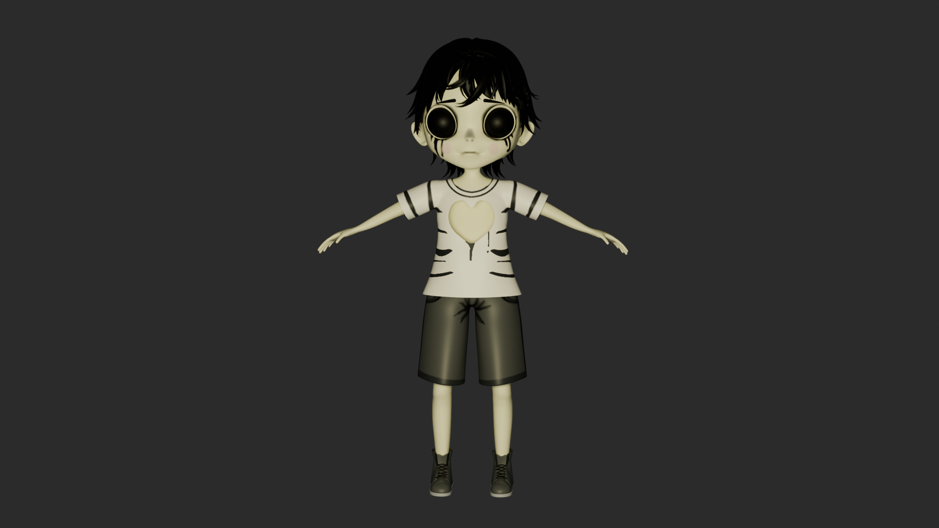 3d anime boy model Low-poly 3D model_1