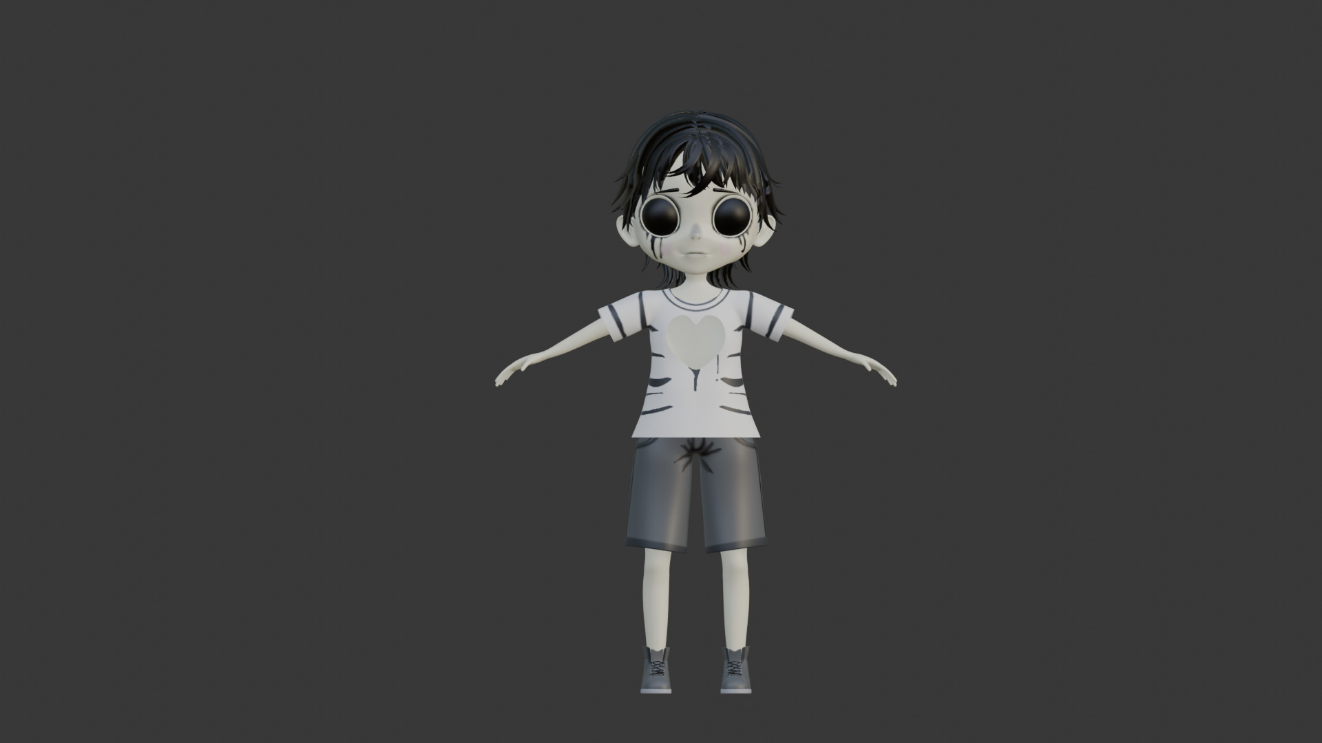 3d anime boy model Low-poly 3D model_3
