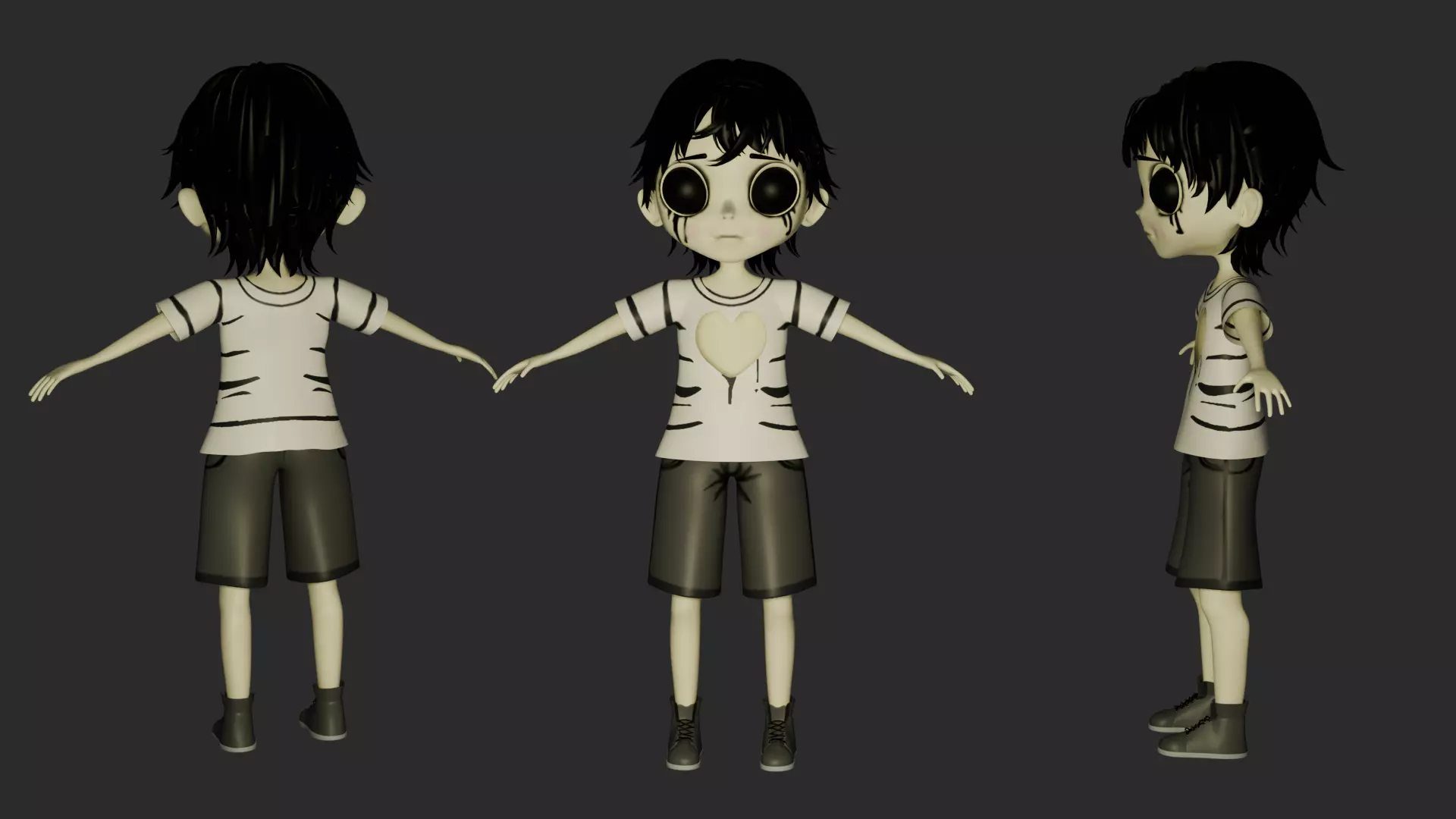 3d anime boy model Low-poly 3D model_0