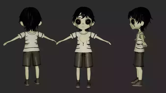 3d anime boy model