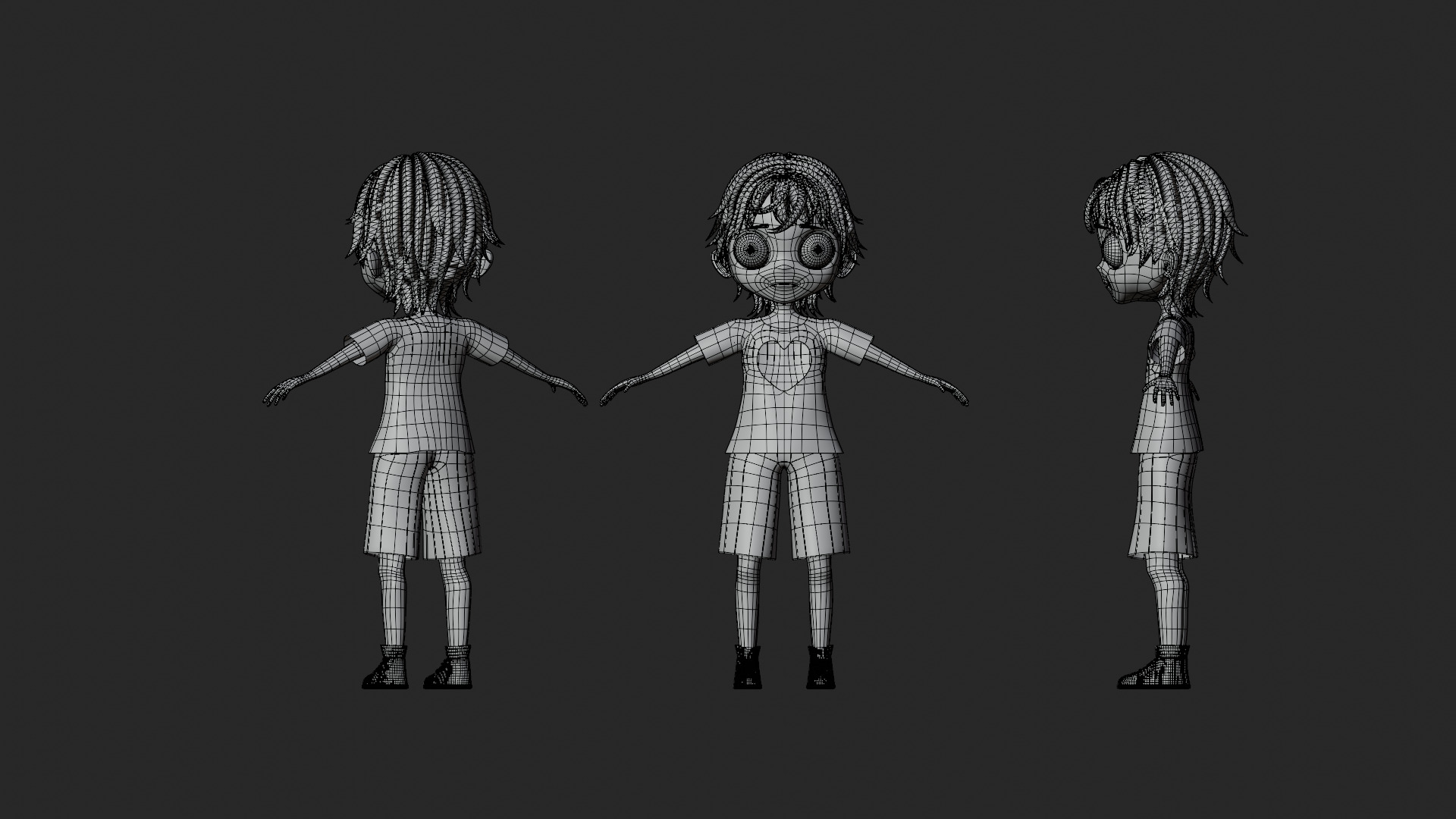 3d anime boy model Low-poly 3D model_2