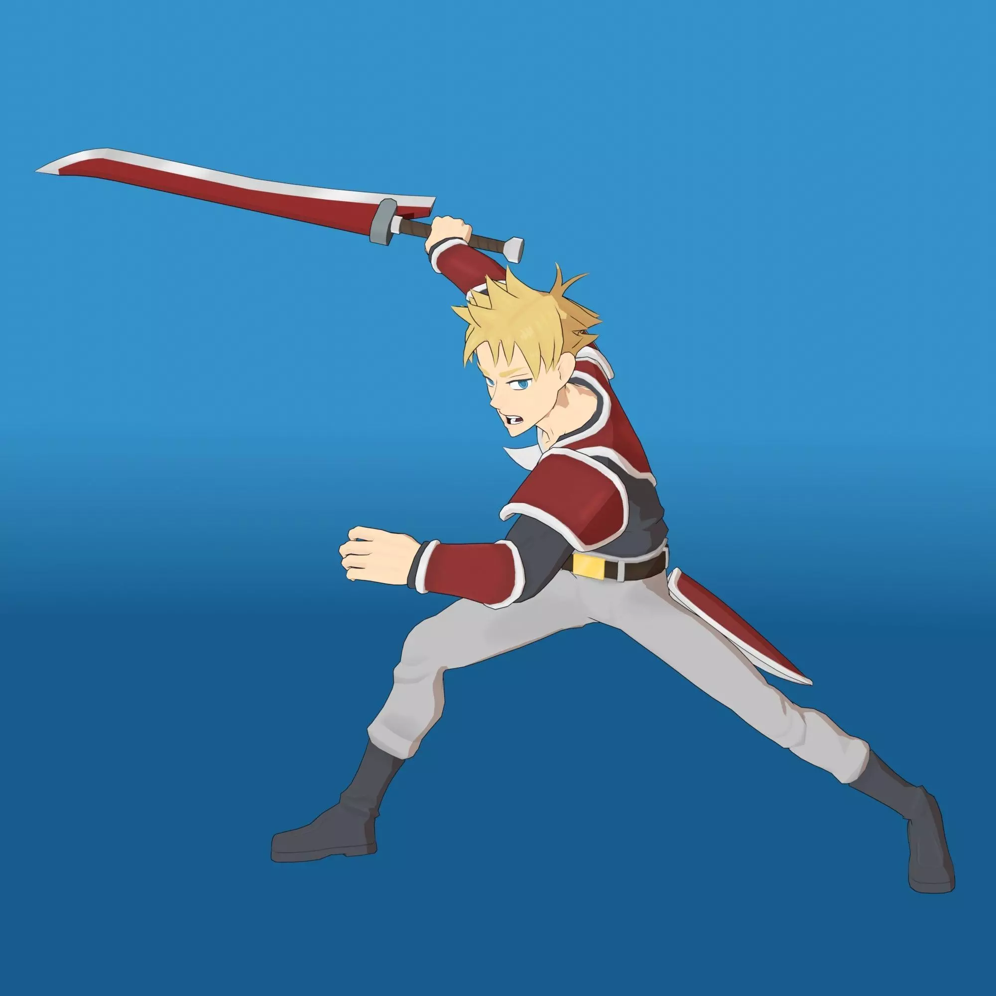 Young Warrior Low-poly 3D model
