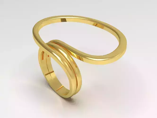 Modern knot design ring with yellow gold model gr0102