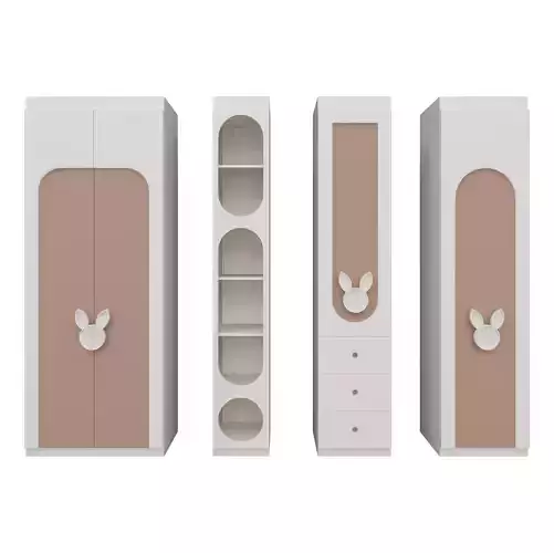Kids Wardrobe Set  Parametric Revit Family 3D model