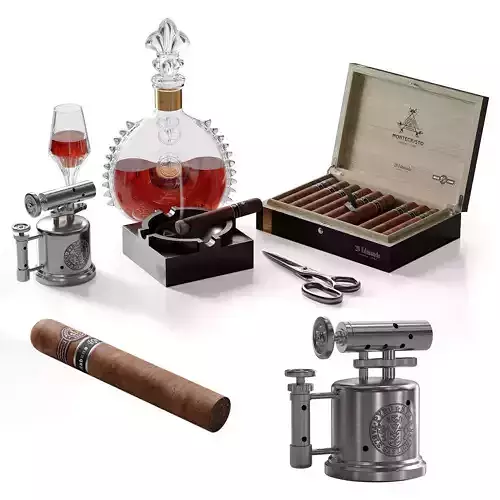 Set of wine and cigarettes