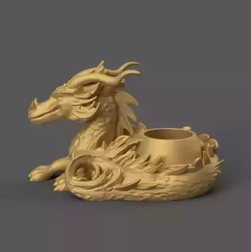 Dragon candle holder Bowl Planter STL Pot Holder Decor