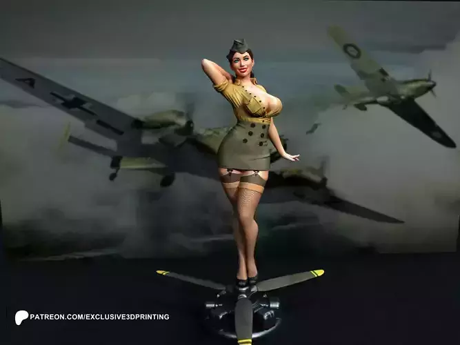 Army Pilot Pin-Up Girl 3D print model
