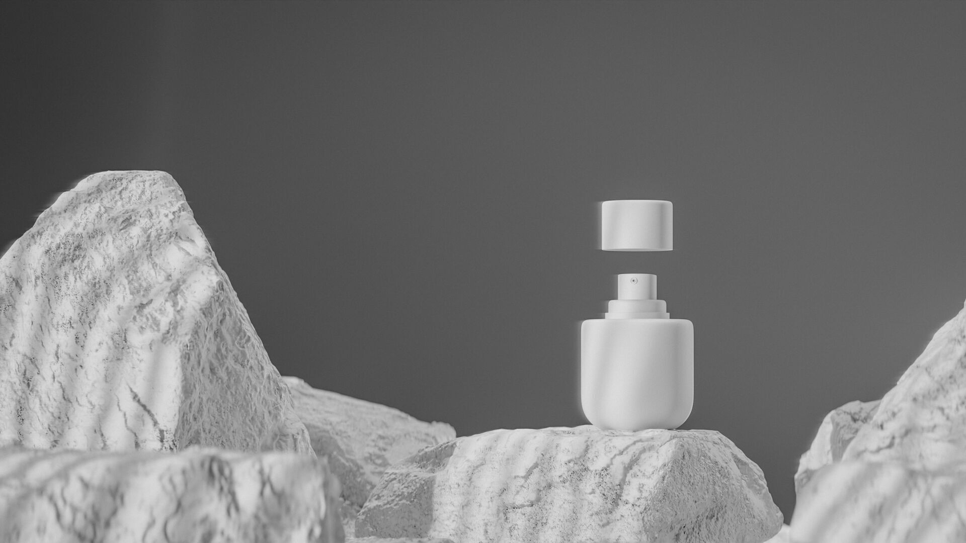 Bottle perfume on rocky surface Low-poly 3D model_28