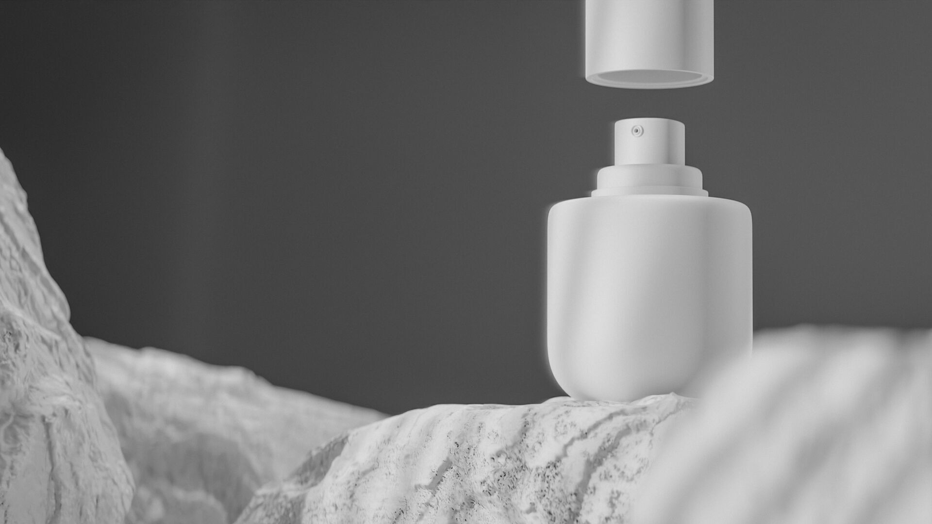 Bottle perfume on rocky surface Low-poly 3D model_30