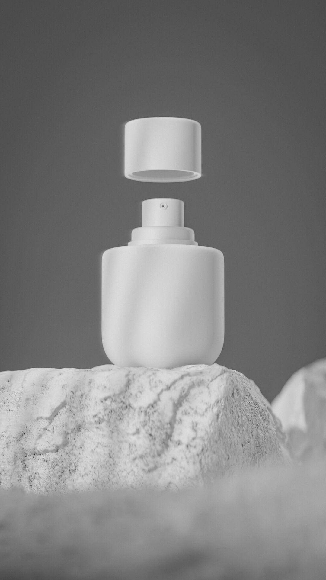 Bottle perfume on rocky surface Low-poly 3D model_39