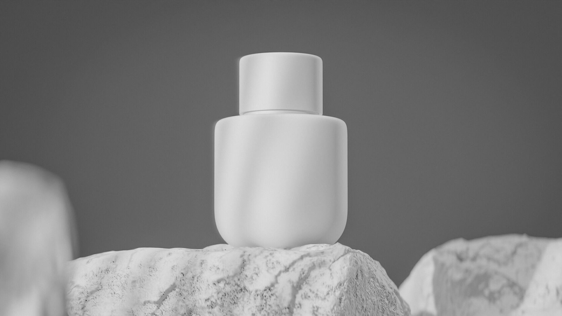 Bottle perfume on rocky surface Low-poly 3D model_9