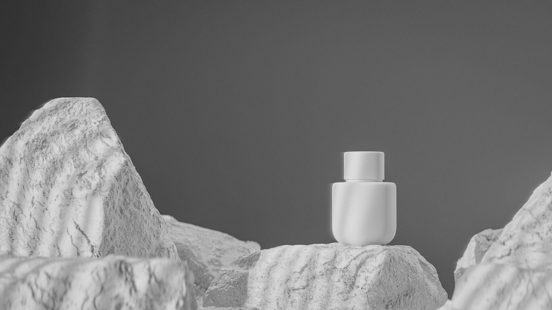 Bottle perfume on rocky surface Low-poly 3D model_8