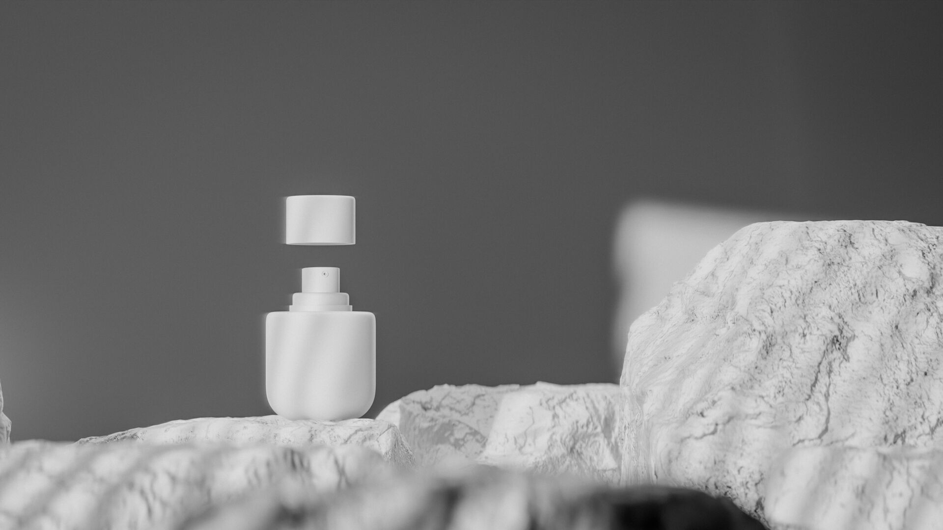 Bottle perfume on rocky surface Low-poly 3D model_27