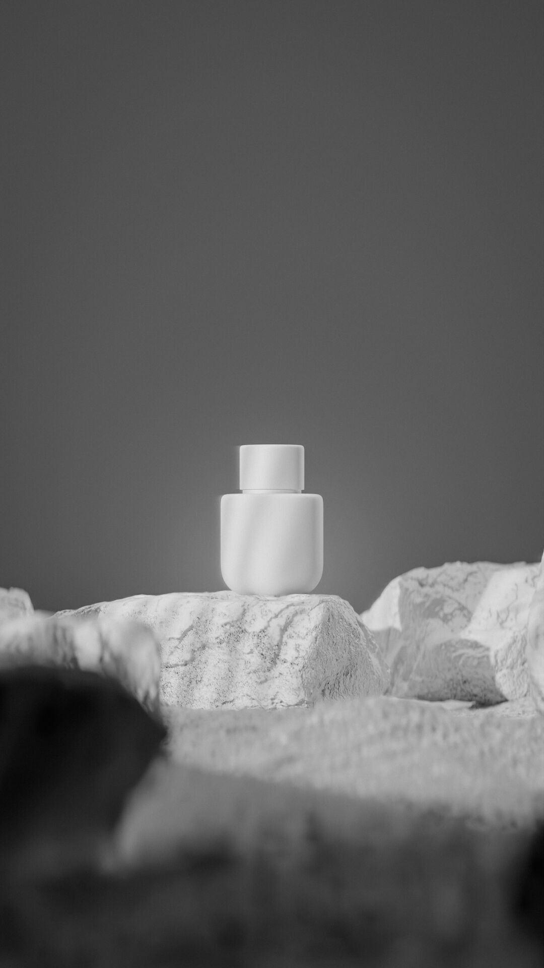 Bottle perfume on rocky surface Low-poly 3D model_16