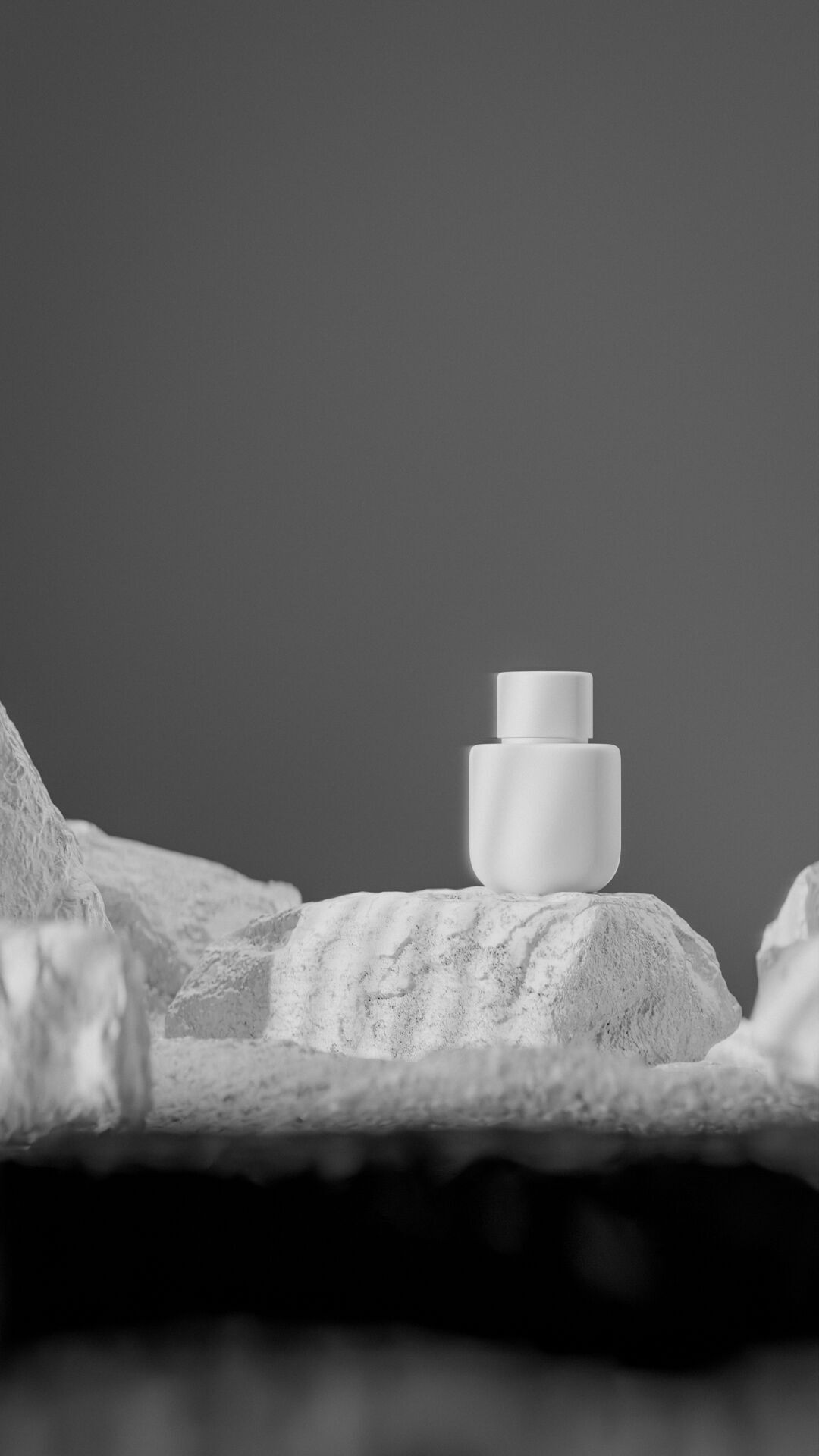 Bottle perfume on rocky surface Low-poly 3D model_18