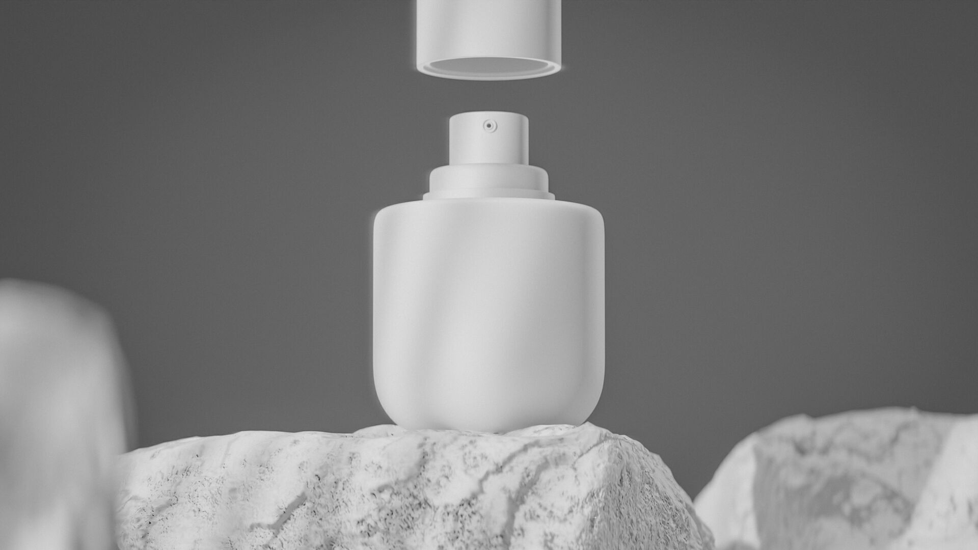Bottle perfume on rocky surface Low-poly 3D model_29