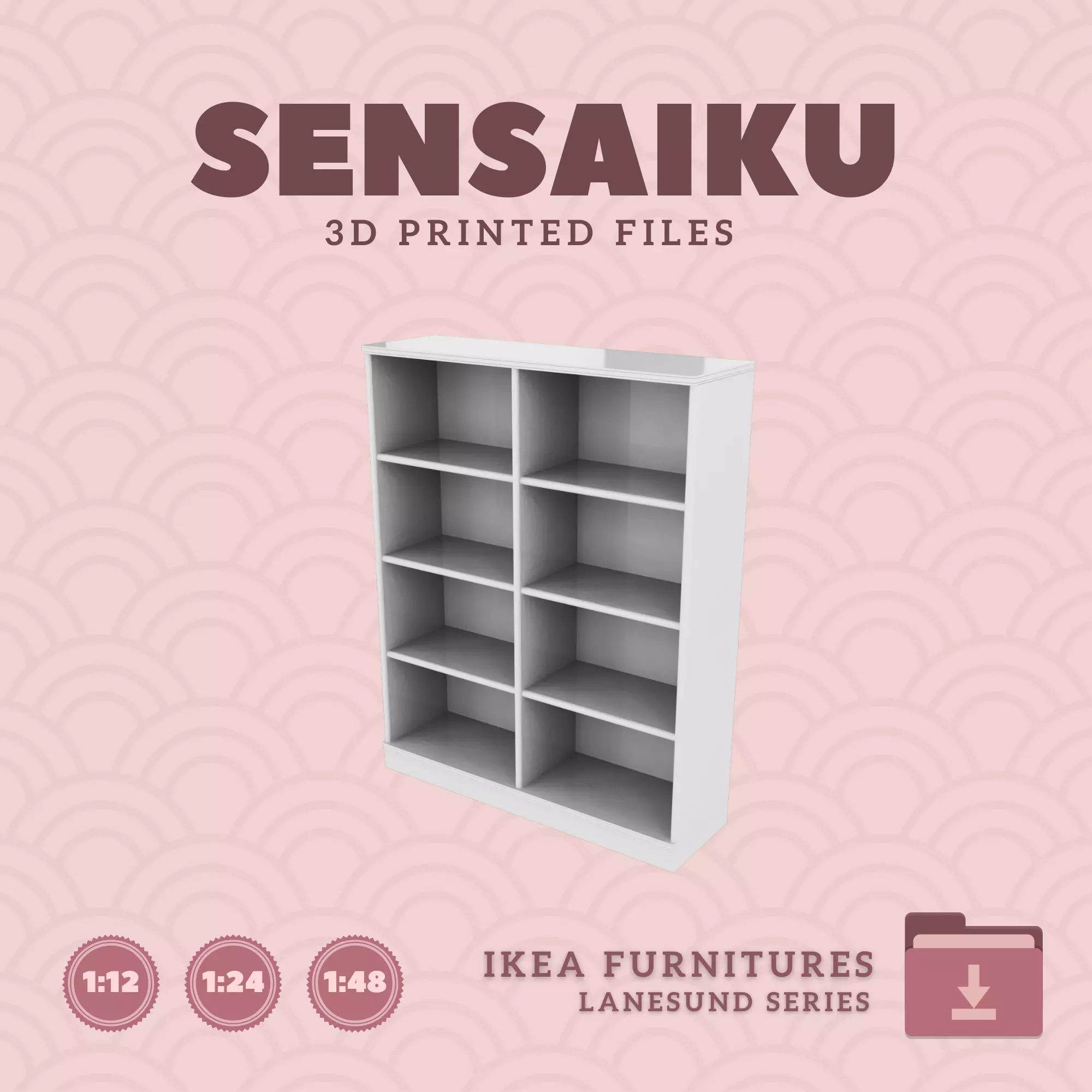 LANESUND Bookcase for Miniature Dollhouse - IKEA - 3D Print 3D print model