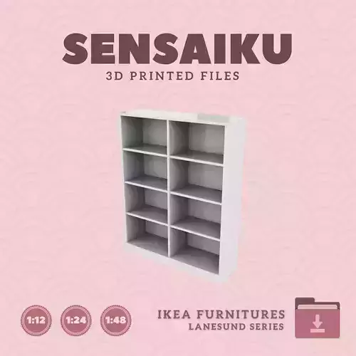 LANESUND Bookcase for Miniature Dollhouse - IKEA - 3D Print 3D print model