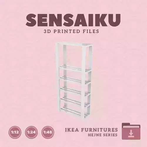 HEJNE Shelf Unit V2 for Miniature Dollhouse - IKEA - 3D Print 3D print model