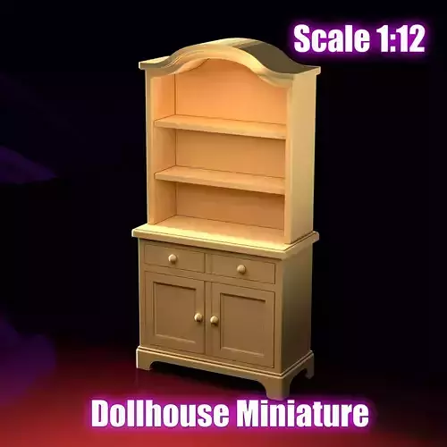 Miniature Kitchen Hutch 1 to 12 Dollhouse Furniture Cabinet
