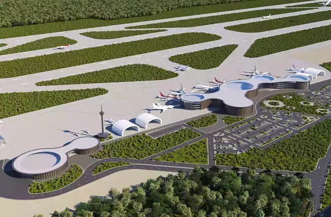 airport scene 3D model