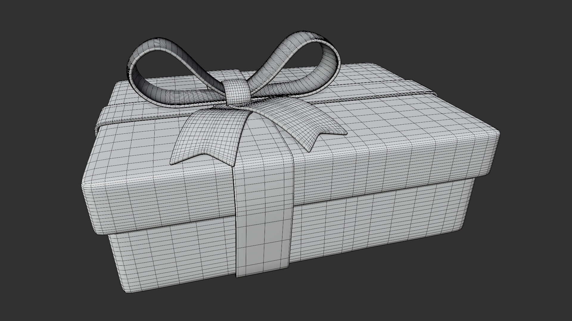Stylized Blue Gift Box 3D model_5