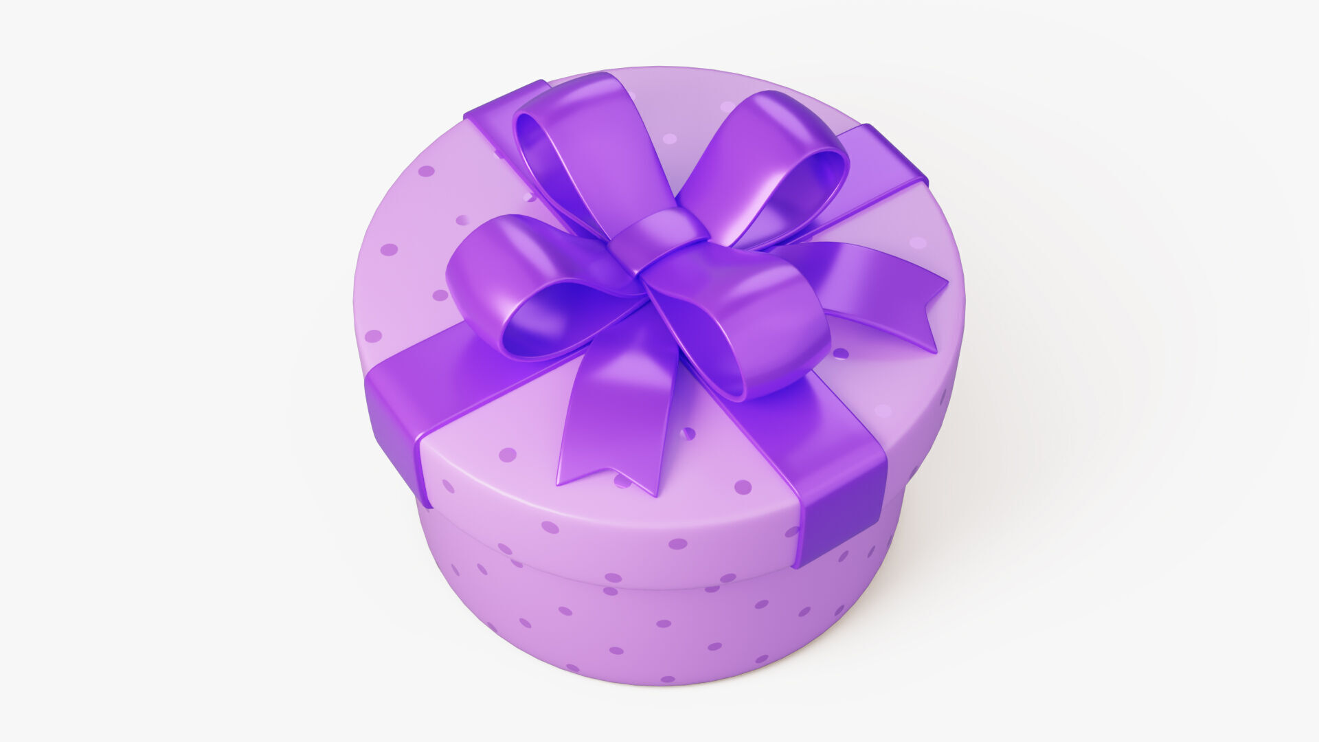 Stylized Purple Gift Box 3D model_3