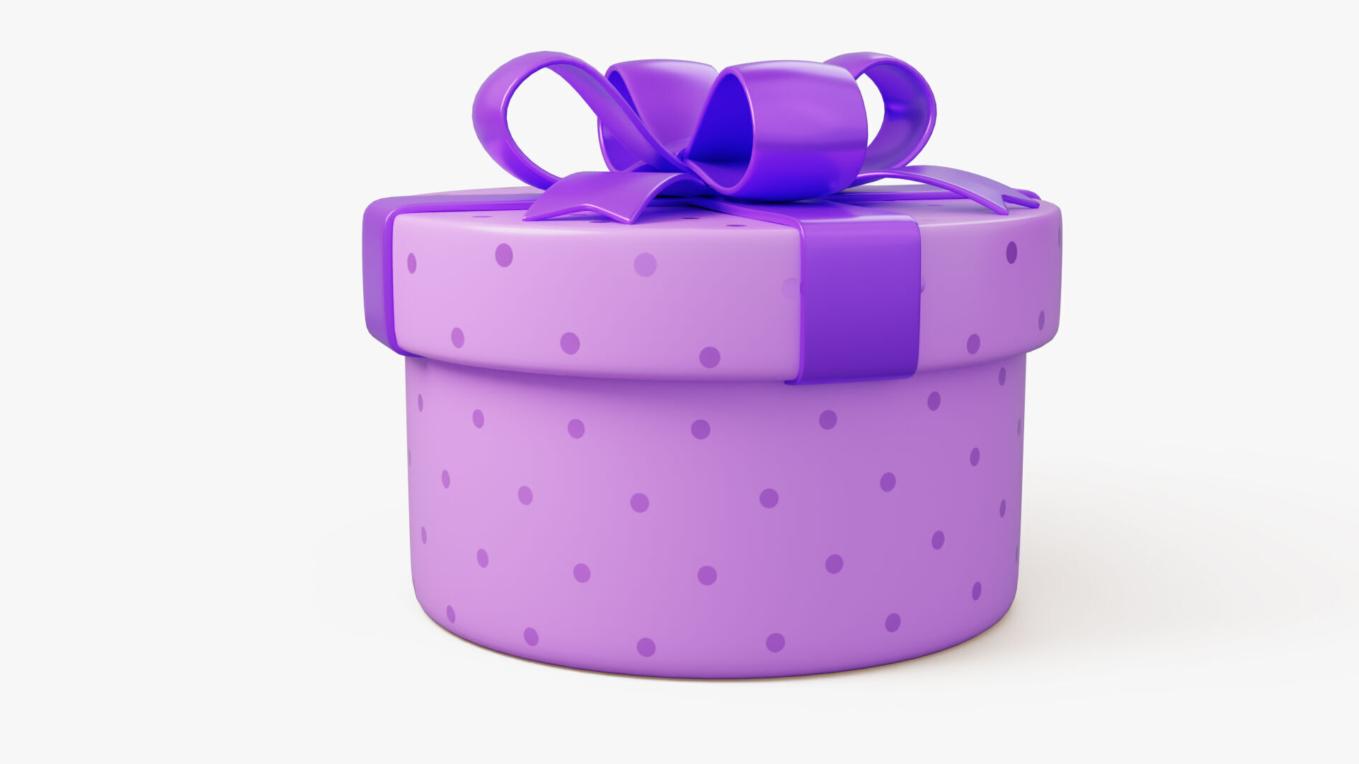 Stylized Purple Gift Box 3D model_2