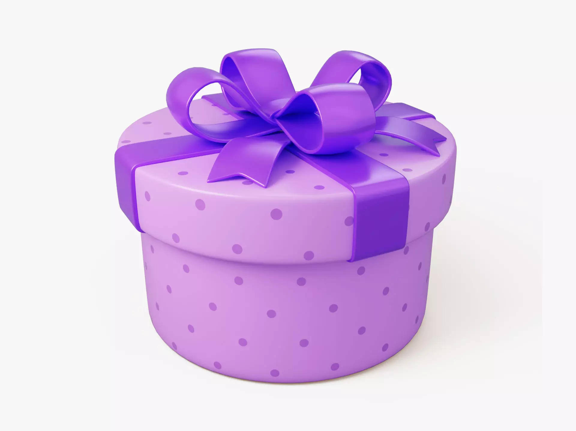 Stylized Purple Gift Box 3D model_0