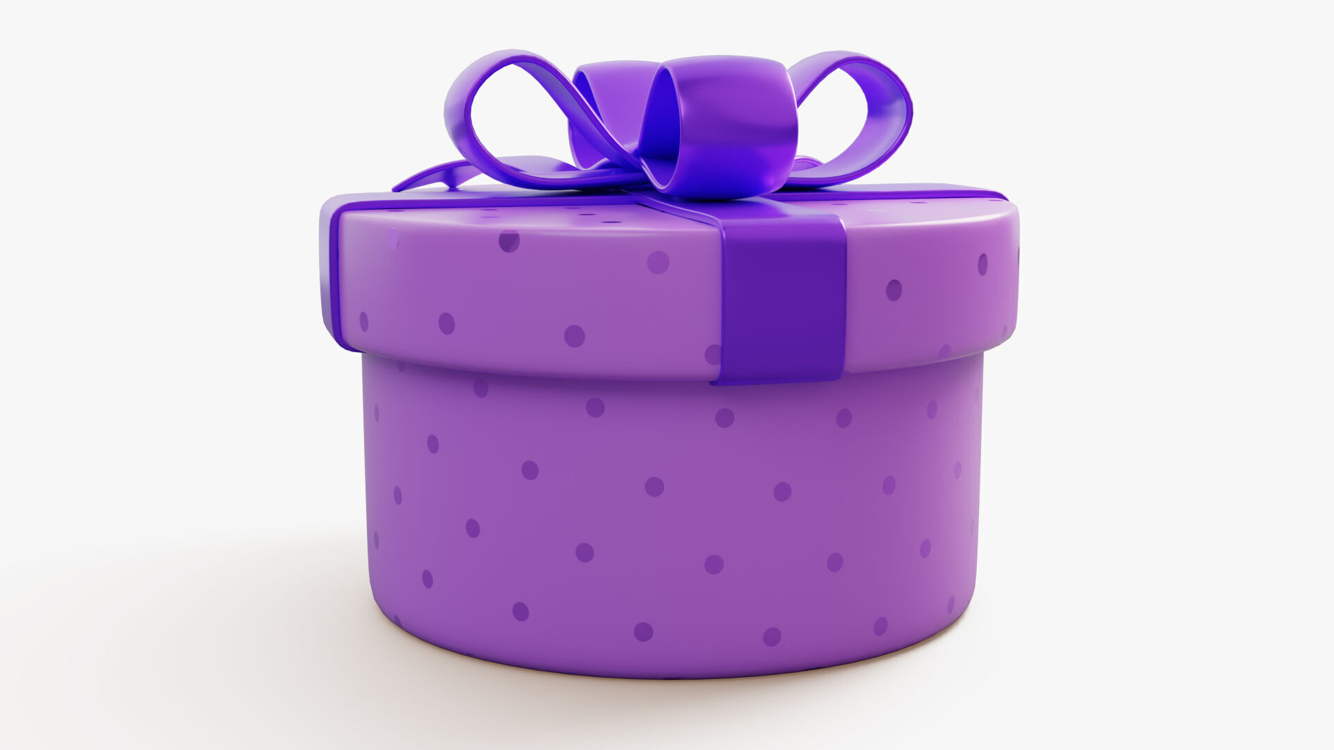 Stylized Purple Gift Box 3D model_4