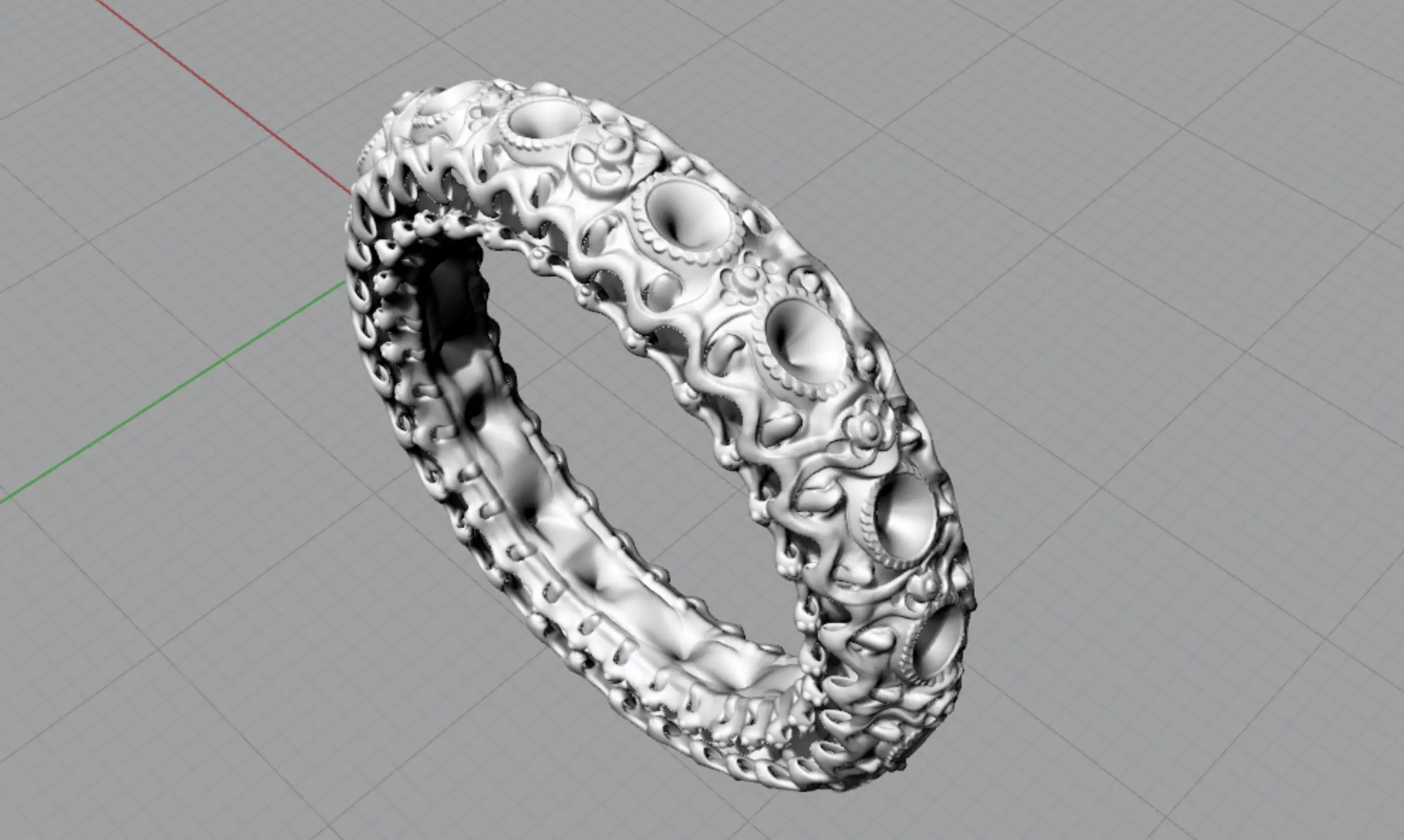 Organic Baroque Ring Free 3D print model