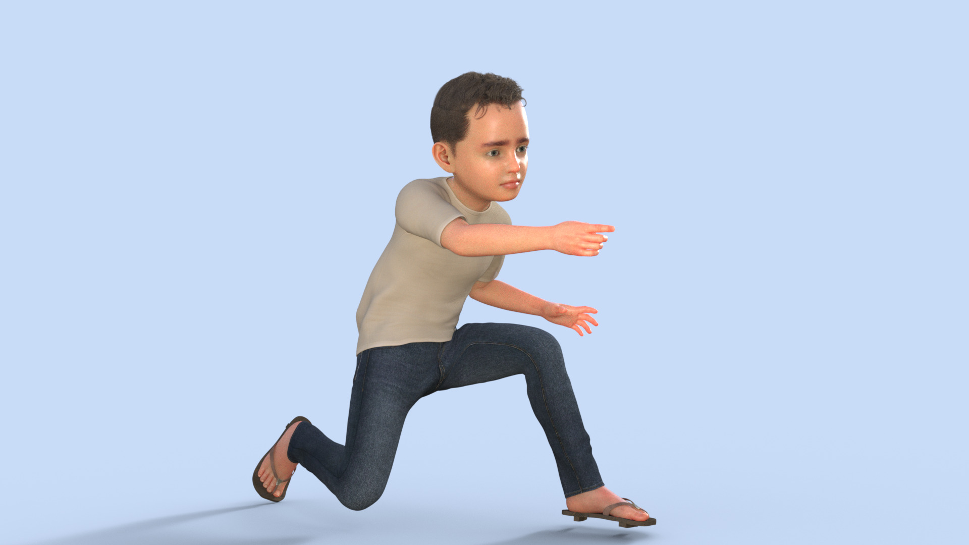 Realistic 3D Boy Character Rigged 3D model_16