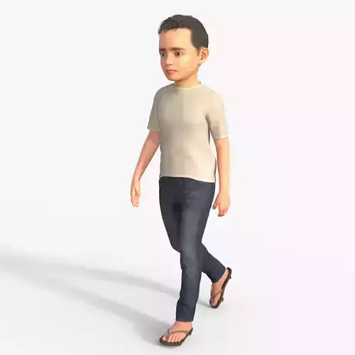 Realistic 3D Boy Character Rigged