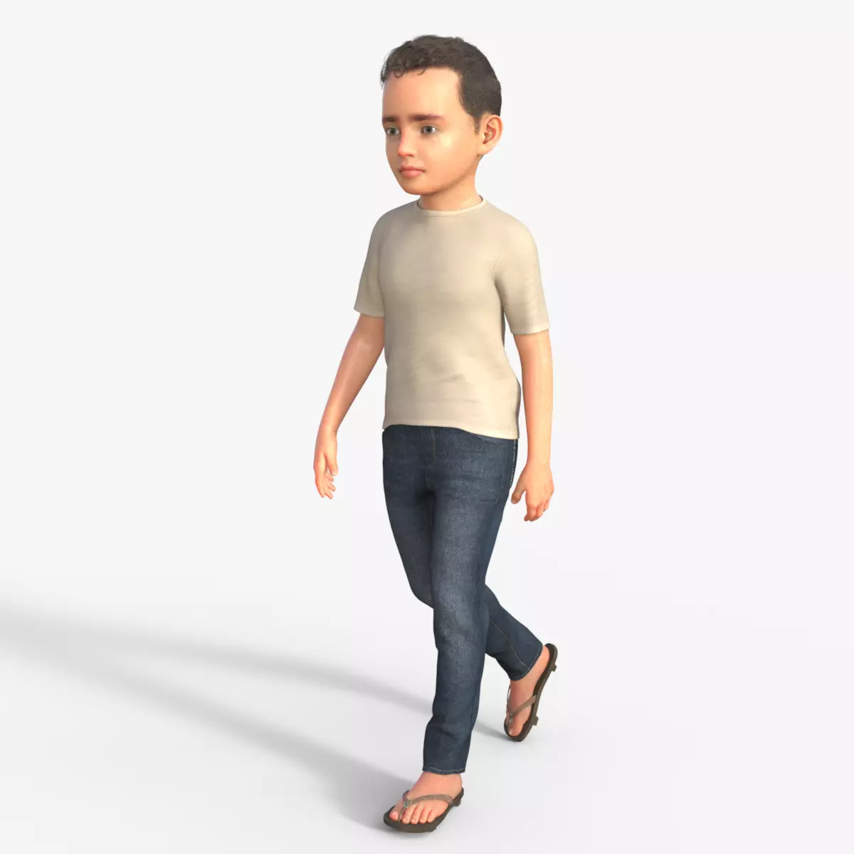 Realistic 3D Boy Character Rigged 3D model_0