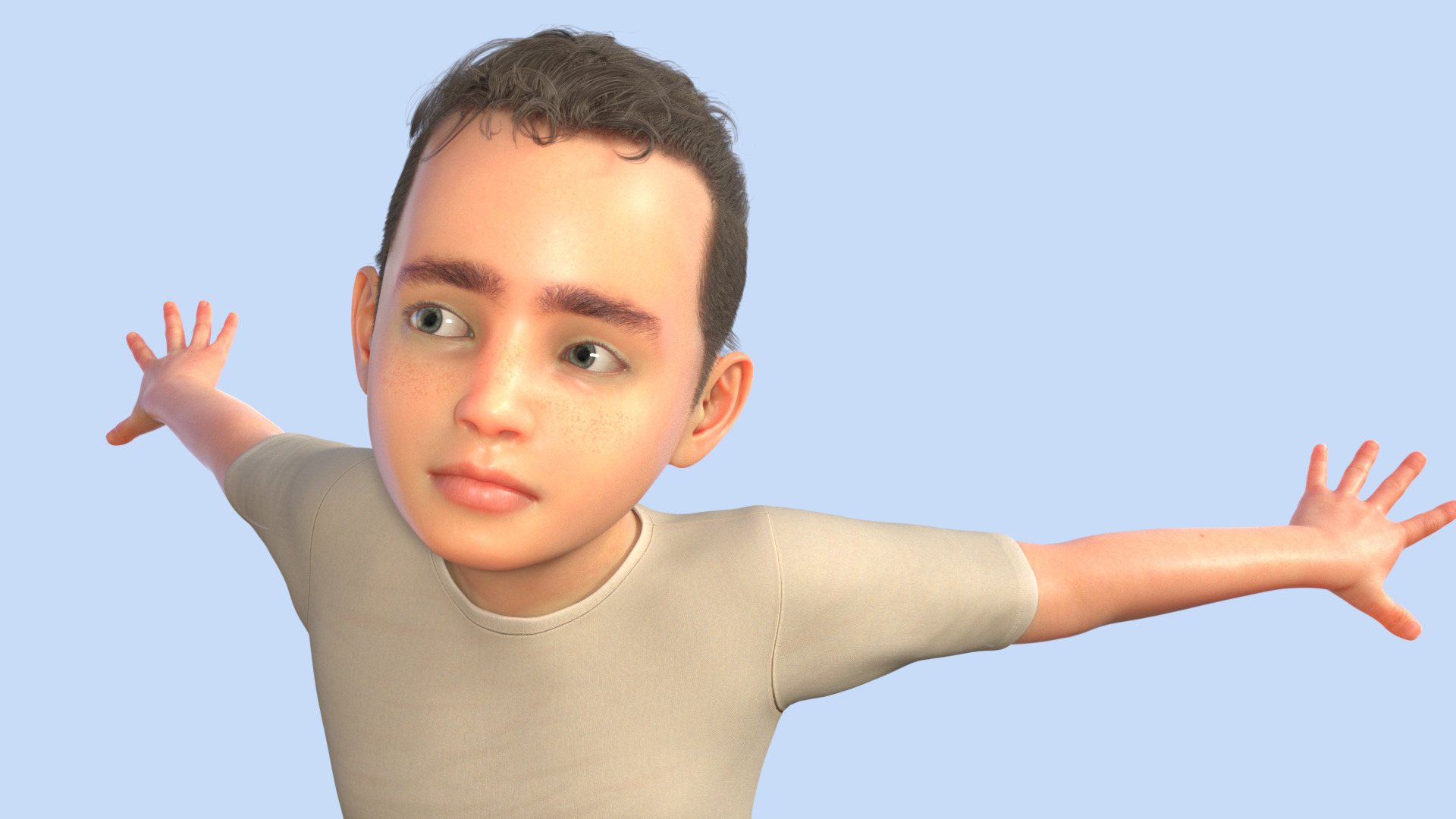 Realistic 3D Boy Character Rigged 3D model_20