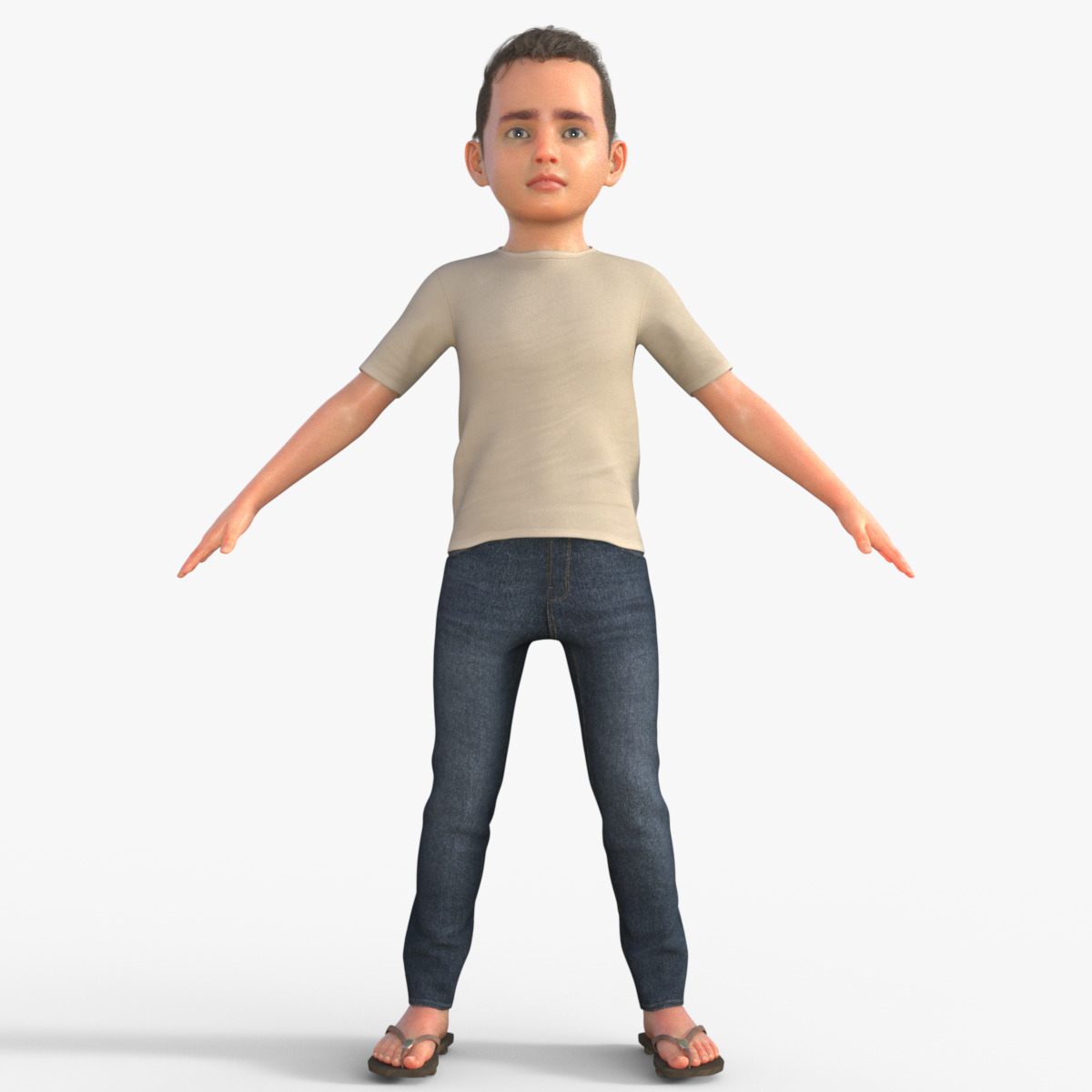 Realistic 3D Boy Character Rigged 3D model_1
