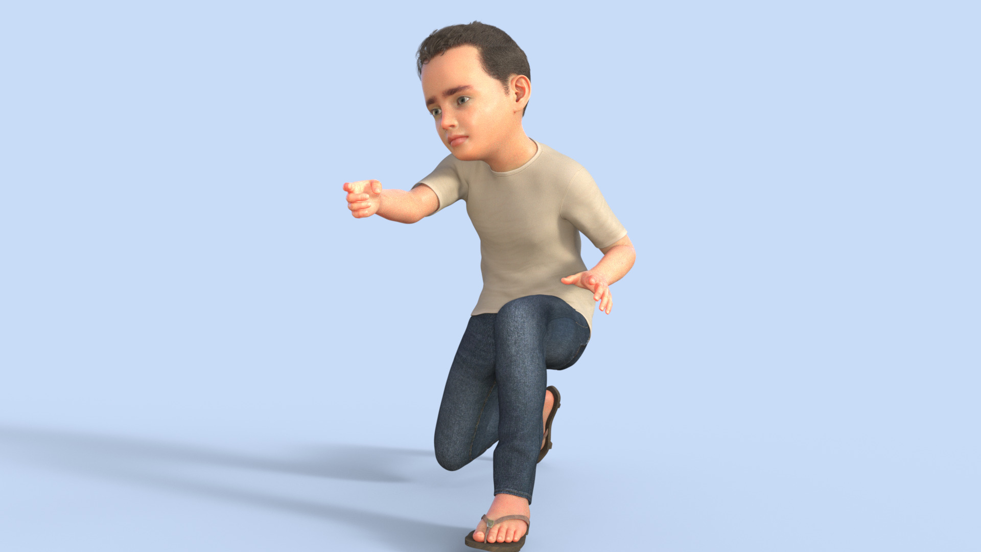 Realistic 3D Boy Character Rigged 3D model_17
