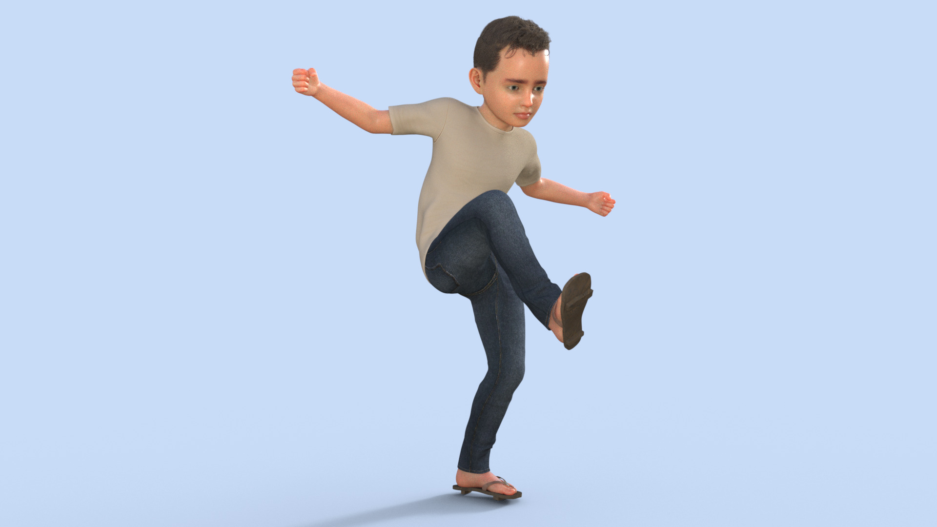 Realistic 3D Boy Character Rigged 3D model_14