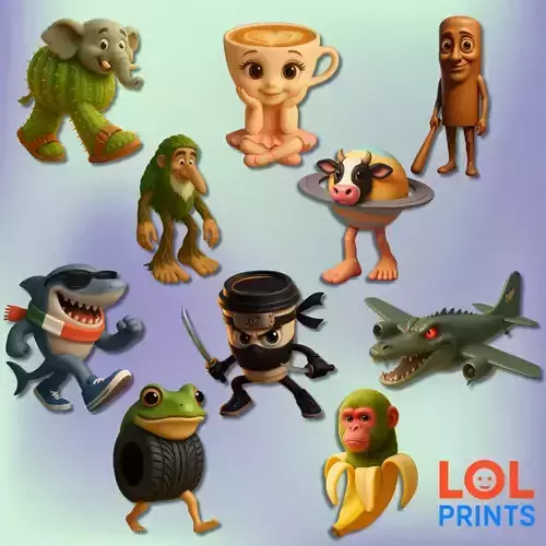 ITALIAN BRAINROT COLLECTION - PACK OF 10 ABSURD 3D VIRAL MEMES 3D print model
