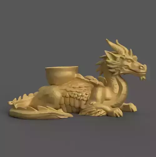 Dragon candle holder Bowl Planter STL Pot Holder Decor 1
