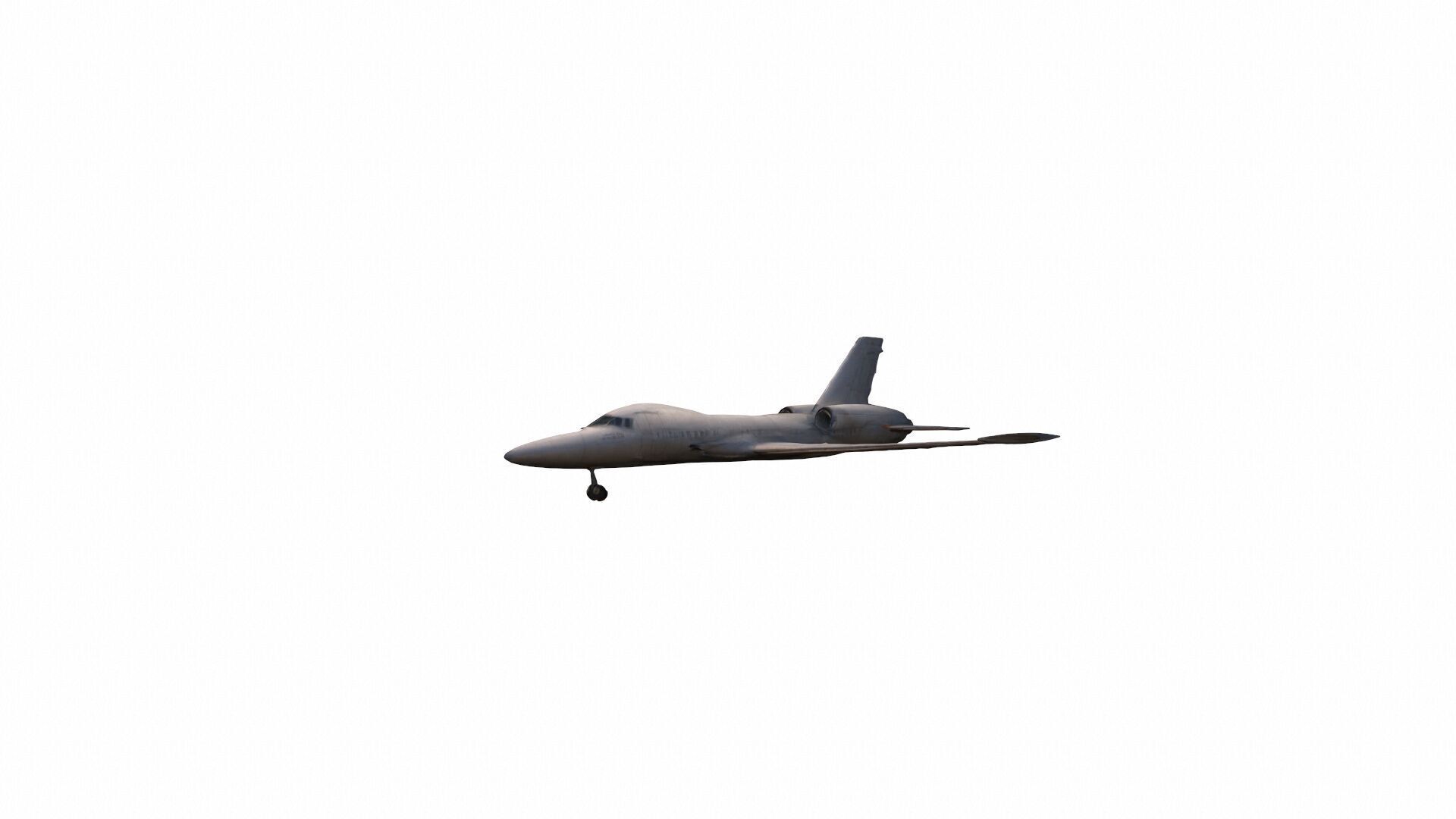 Plane Commercial Jet Flying 3d Model 3D model_8