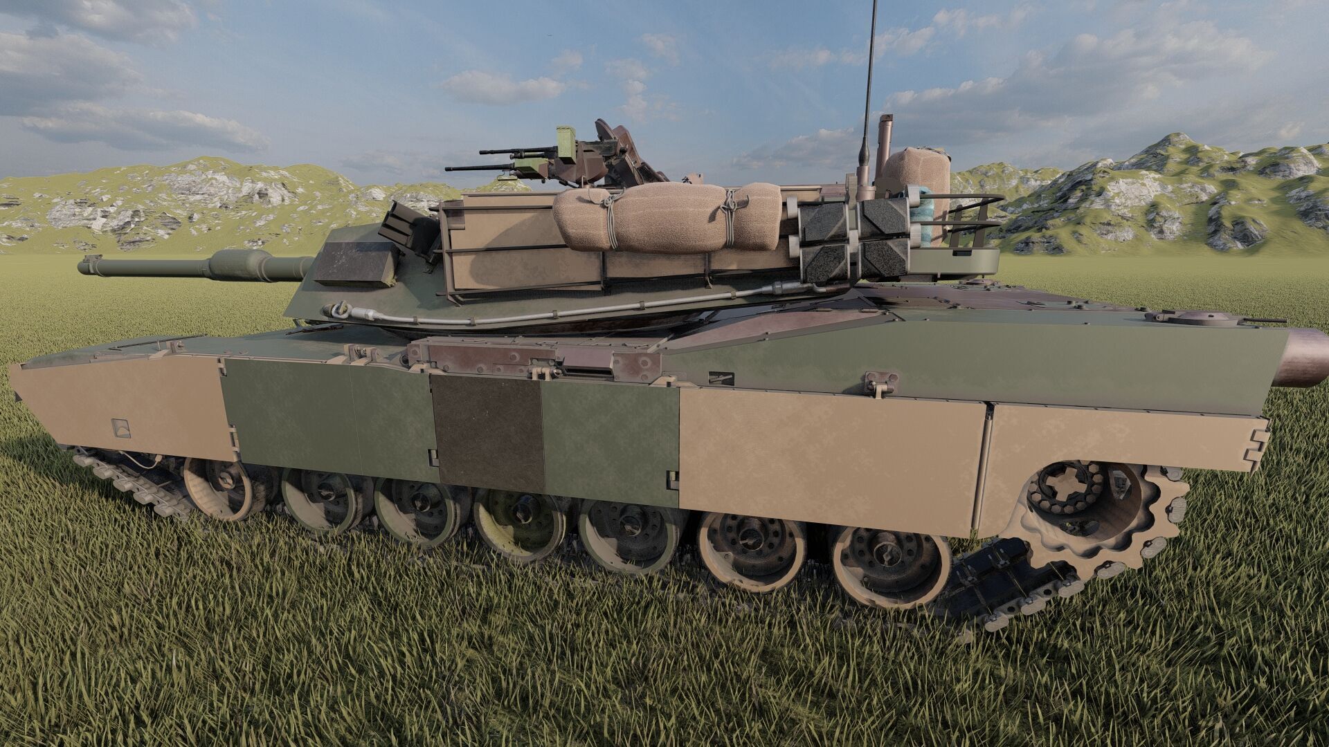 M1A1 ABRAMS MAIN BATTLE TANK 3D model_8