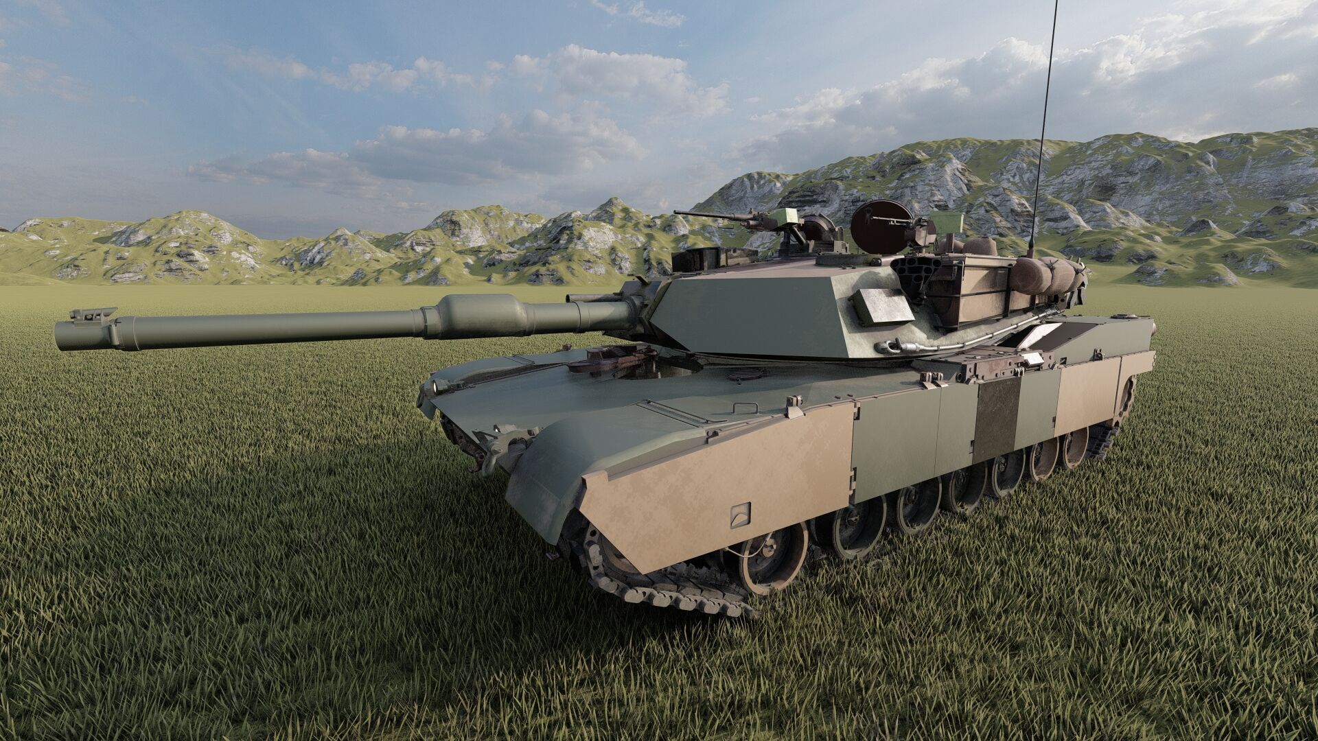 M1A1 ABRAMS MAIN BATTLE TANK 3D model_6