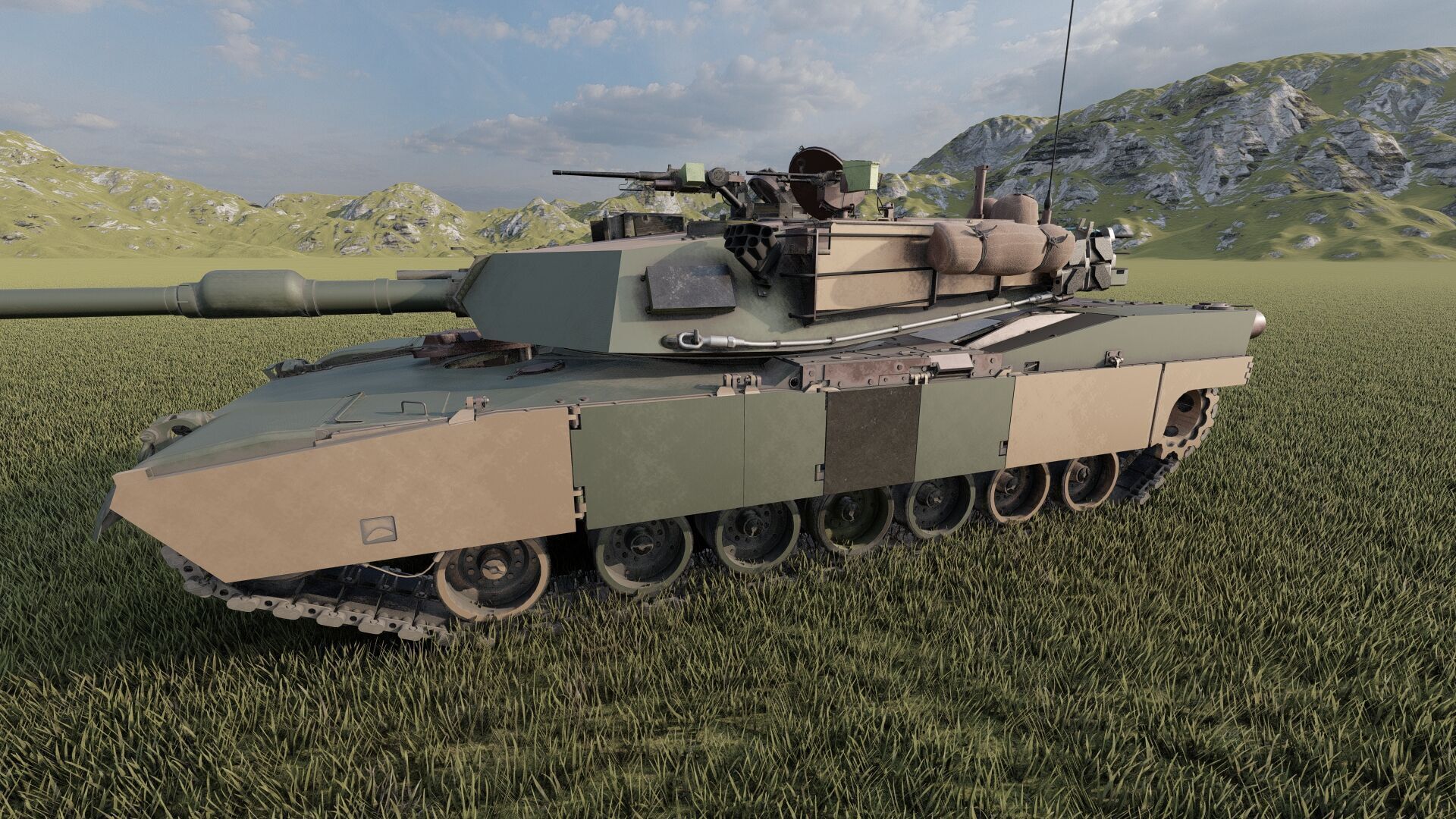 M1A1 ABRAMS MAIN BATTLE TANK 3D model_7