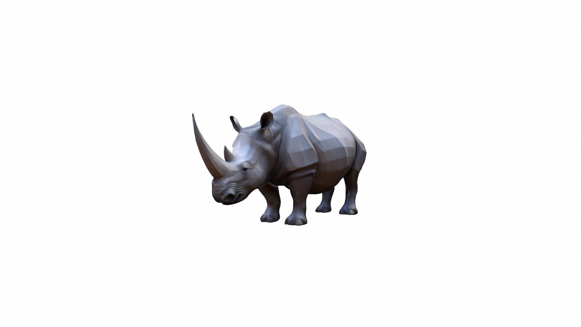 Lone Rhino In The Savanah 3d Model 3D model_2
