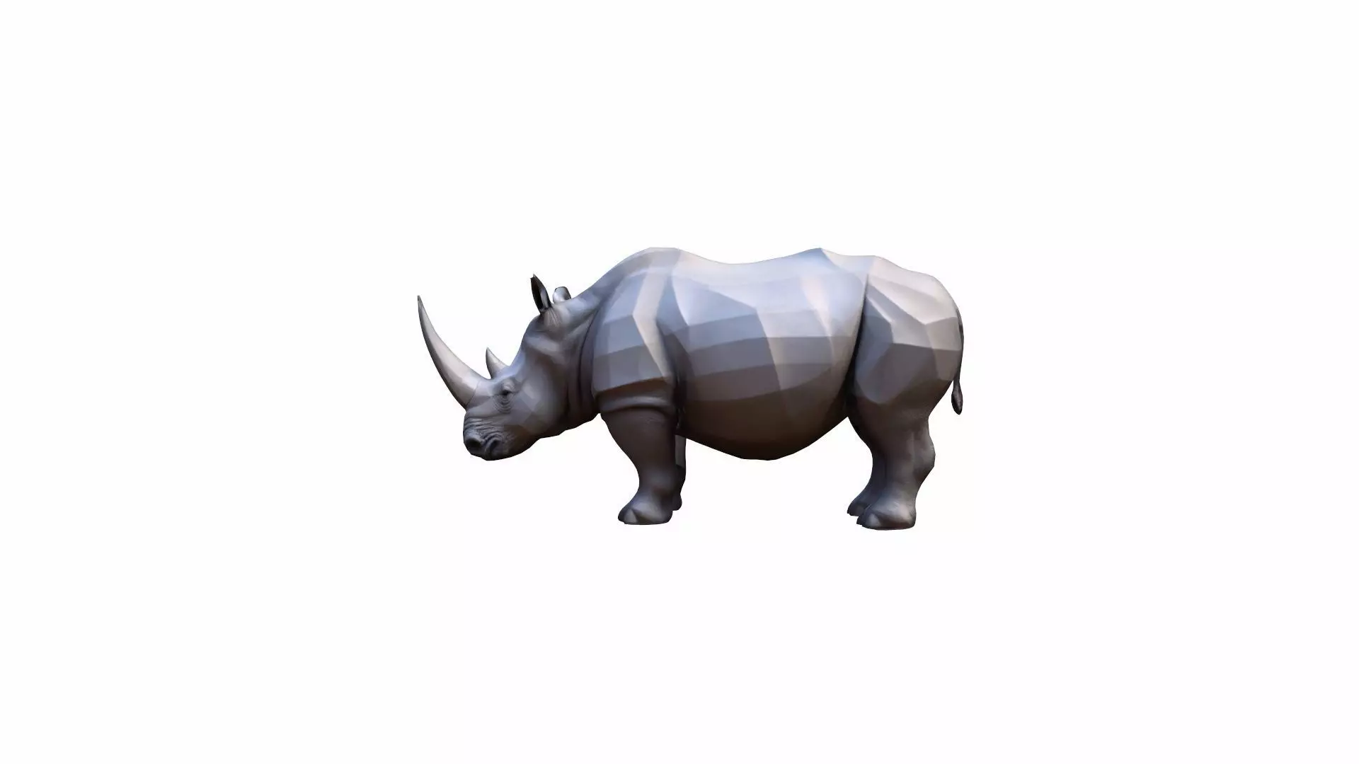 Lone Rhino In The Savanah 3d Model 3D model_0