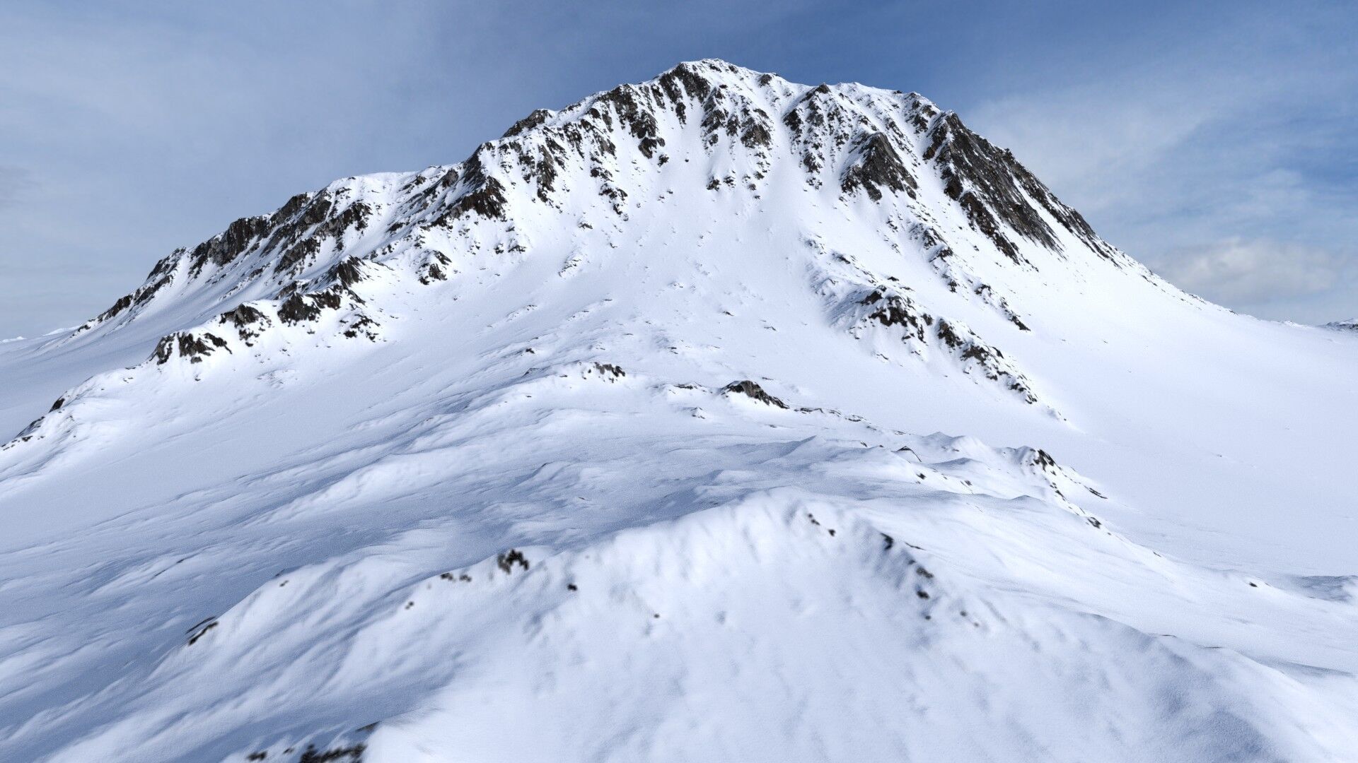 Snow Mountain 11 Low-poly 3D model_9