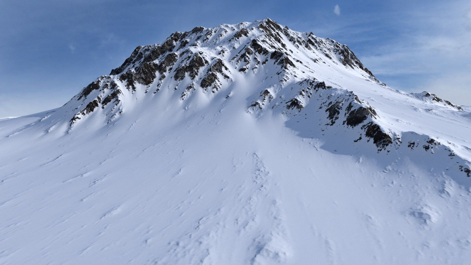 Snow Mountain 11 Low-poly 3D model_7